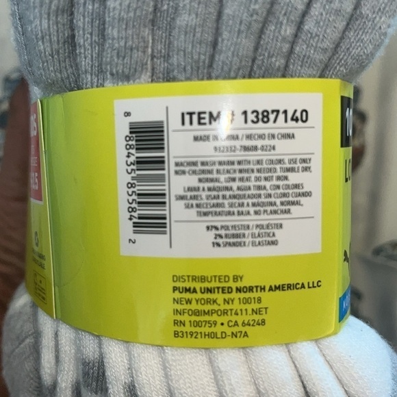 Puma 10 Pair lowcut moisture wicking arch support socks for YOUTH 9-3.5 -NWT - Picture 5 of 5